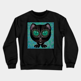 Crazy Hypnotic Black Cat Crewneck Sweatshirt